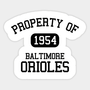 Property of Baltimore Orioles Sticker